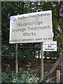 Woodbridge Sewage Treatment Works sign