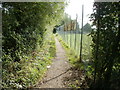 Path along the edge of a cricket pitch, Traston Road, Newport