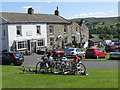 Cyclists resting at Reeth