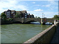 Looking across the Arun to the flats by Arundel Bridge