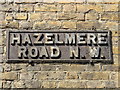Old sign for Hazelmere Road, NW6