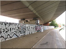 TQ2581 : Westway overpass from below by canal by David Hawgood
