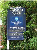 SZ8998 : Pagham Cricket Club sign, Nyetimber Lane, Nyetimber by P L Chadwick