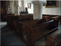 SU3642 : St Peter, Goodworth Clatford: pews by Basher Eyre