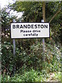 Brandeston Village name sign