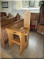 SU5846 : Dummer - All Saints Church:  prayer desk and intriguing chair by Basher Eyre