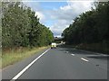 A49 approaching the lane overbridge north of Ludlow