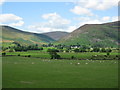 NY3532 : Village of Mosedale overshadowed  by Carrock Fell by Rebecca Beeston