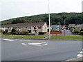 Mini-roundabout and bungalows, Broadway, Weston-super-Mare