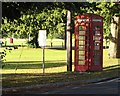 Phone box on Pirbright Green - outside the Cricketers