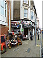 Goods on the pavement in the High Street