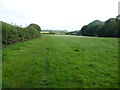 Footpath in fields in the valley of the Afon Aeron