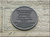 NT2572 : Elisabeth Wiskemann plaque, George Square by kim traynor