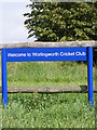 Worlingworth Cricket Club sign