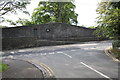 Castle wall on The Bailey at junction with Overdale Court