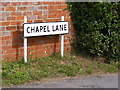 Chapel Lane sign