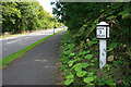 SK0850 : Milepost on the A523 in Waterhouses by David Lally