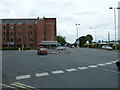 Mini-roundabout at the junction of Southampton Road and Wells Place