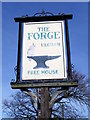 NZ2392 : Sign for the Forge Inn by Maigheach-gheal