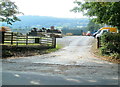 Entrance to Woodlands Services & Supplies Ltd north of Llantilio Pertholey