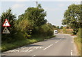 Sign shows bend the wrong way near Triley Mill