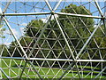 Triangle steel grid of sphere sculpture