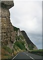 Chalk cliffs above the Garron Road (A2)