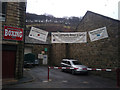 SD9827 : Banners near the Salem Community Centre, Hebden Bridge by Phil Champion