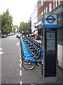 A cycle hire rank in Phillimore Gardens