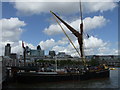 TQ3280 : Thames Barge at Blackfriars Pier by PAUL FARMER