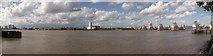 TQ4179 : River Thames Panorama near Thames Flood Barrier by David Anstiss