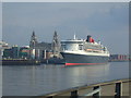 SJ3390 : Queen Mary 2 and the Liver Building by Richard Hoare