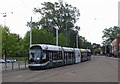 City-bound tram leaving The Forest