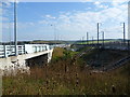 Looking across the Medway Bridges