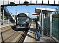 Tram stopping at Basford