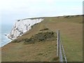 SZ3184 : Clifftop fence on Tennyson Down by David Martin