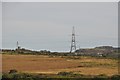 Restormel : Grassy Fields & Pylons