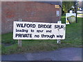 Widford Bridge Spur sign