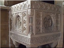 SK8572 : Carved Pulpit, St Helen's Church, Thorney by J.Hannan-Briggs