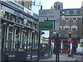 Road sign at the junction of Stroud Green Road and Seven Sisters Road