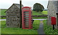 Telephone box, postbox and bus shelter, Flagg