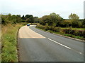 Change in road surface colour, A4042 north of Penperlleni