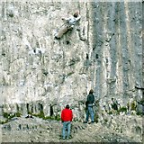 SD8964 : Climbers on Malham Cove by Andrew Curtis