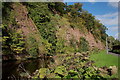 Riverside path and sandstone crags, Jed Water