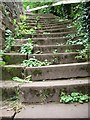 Stone steps going from Birmingham Road to Allesley church