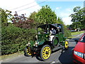 Vintage car passing through Emery Down (a)