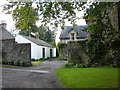 Cottage courtyard at the gate to Fearn Lodge