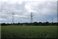 TQ5684 : Pylons by Sunning Lane by N Chadwick