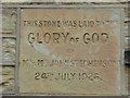 Foundation stone on the former Salvation Army hall, Miller Hill