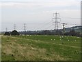 NS7477 : Power line near Kilsyth by Richard Webb